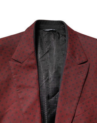 Maroonfarbener Wollblazer für Herren, schmale Passform