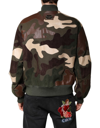 Chaqueta bomber multicolor de algodón con cremallera completa