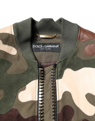 Chaqueta bomber multicolor de algodón con cremallera completa