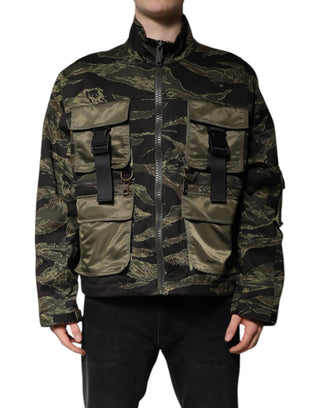 Mehrfarbige Tarn-Bomberjacke aus Baumwolle