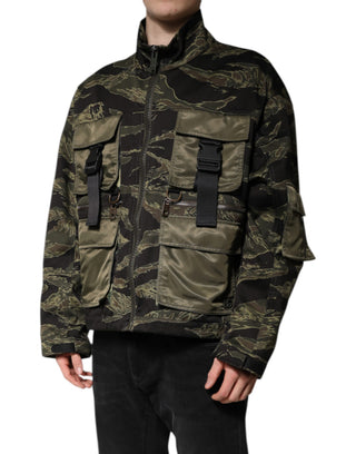 Mehrfarbige Tarn-Bomberjacke aus Baumwolle