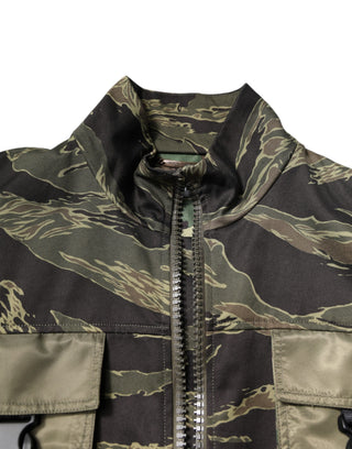 Mehrfarbige Tarn-Bomberjacke aus Baumwolle
