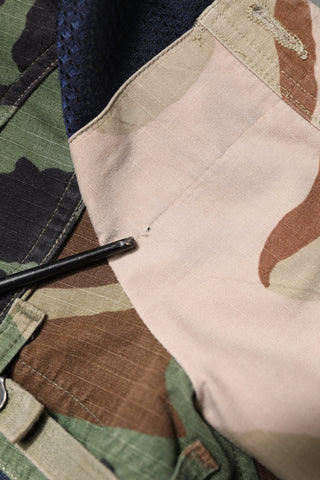 Multicolor Camouflage Patchwork Coat Blazer