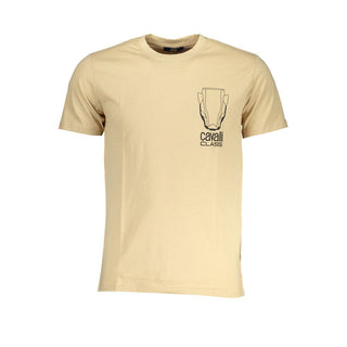 Camiseta beige de algodón para hombre