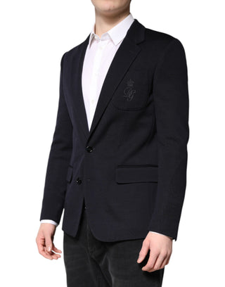 Dark Blue Wool Single Breasted Coat Suit Blazer