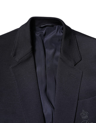 Dark Blue Wool Single Breasted Coat Suit Blazer