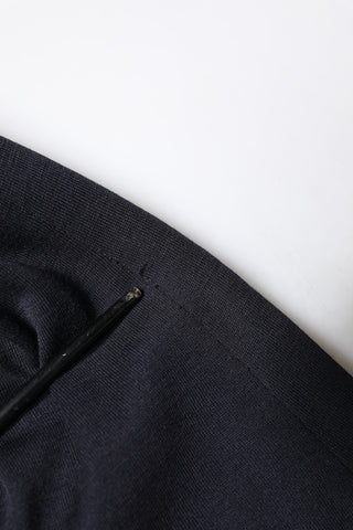 Dark Blue Wool Single Breasted Coat Suit Blazer