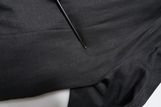Schwarzer Leinen-Einreiher Blazer für Herren