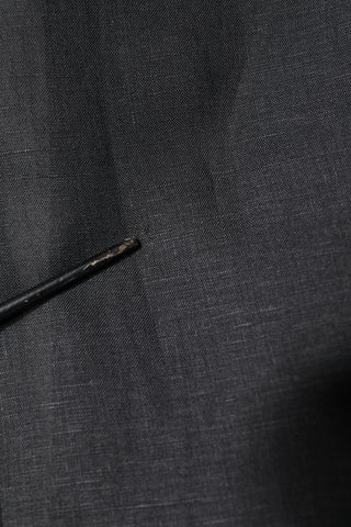 Schwarzer Leinen-Einreiher Blazer für Herren