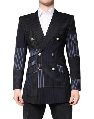 Mehrfarbige Patchwork-Jacke Mantel Anzug Blazer