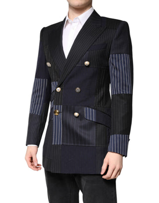Mehrfarbige Patchwork-Jacke Mantel Anzug Blazer