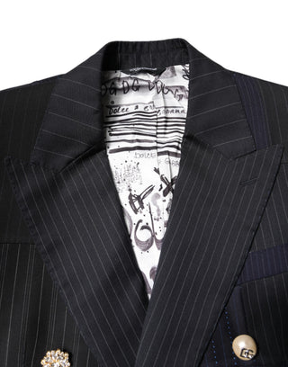 Mehrfarbige Patchwork-Jacke Mantel Anzug Blazer