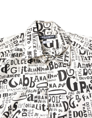 White Black Logo MARTINI Men Casual Shirt