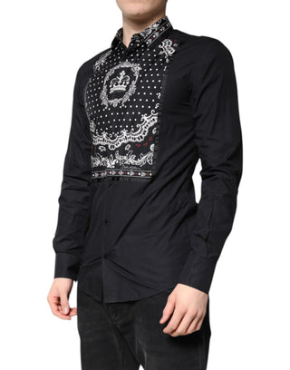 Schwarz Weißes Bandana GOLDENes Elegantes Hemd