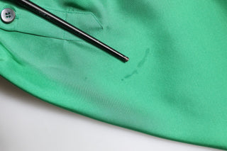 Camisa casual de manga larga de satén de seda verde