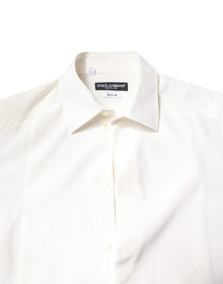 Weißes Seidengoldkleid Formelles Hemd mit Kragen
