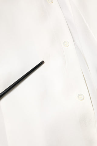 Weißes Seidengoldkleid Formelles Hemd mit Kragen