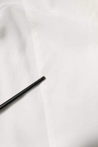 Weißes Seidengoldkleid Formelles Hemd mit Kragen