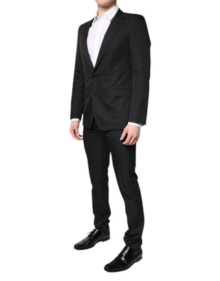 Schwarzer, einreihiger, eleganter 2-teiliger Anzug