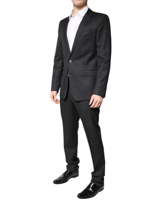 Dark Gray Wool Single Breasted 2 Piece Suit