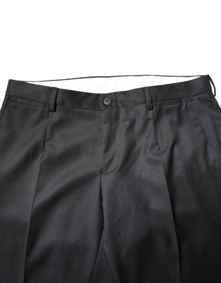 Dark Gray Wool Single Breasted 2 Piece Suit