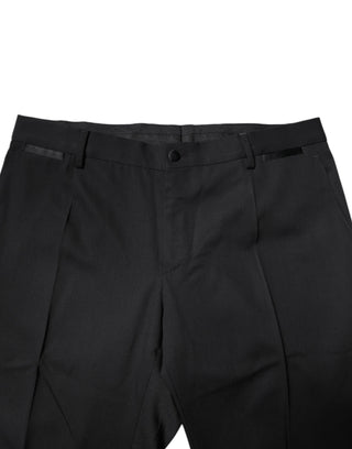 Black Wool Single Breasted 2 Piece Suit
