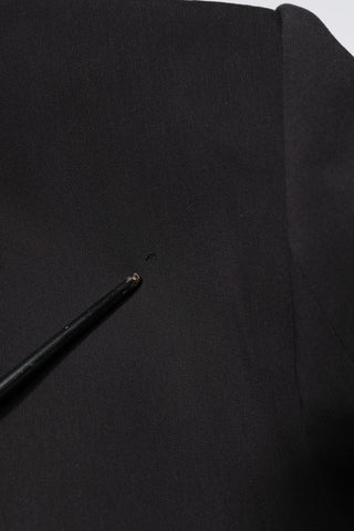 Black Cotton Single Breasted 2 Piece Suit