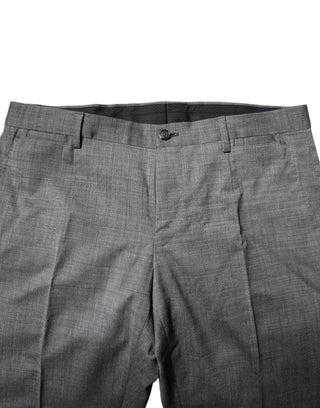 Gray Wool Single Breasted 2 Piece Suit