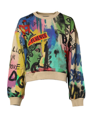 Suéter multicolor de algodón con estampado