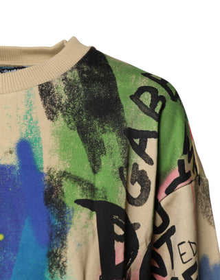 Suéter multicolor de algodón con estampado