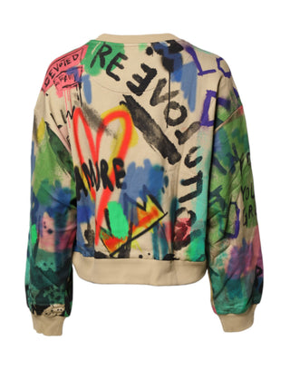 Suéter multicolor de algodón con estampado