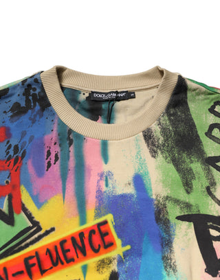 Suéter multicolor de algodón con estampado