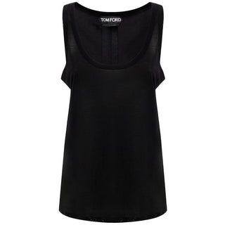 Camisetas sin mangas de seda negra