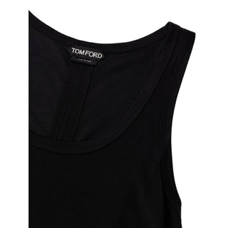 Camisetas sin mangas de seda negra