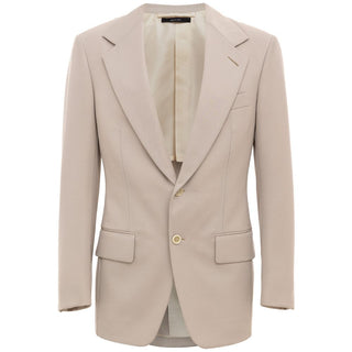 Beigefarbener Wollblazer
