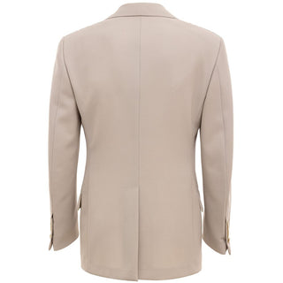 Beigefarbener Wollblazer