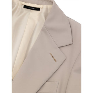 Beigefarbener Wollblazer