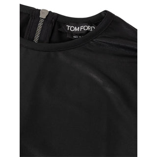 Schwarzes Viskose-Langarmshirt