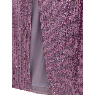 Pink Polyester Long Skirt