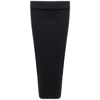 Black Cashmere Midi Skirt
