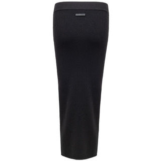 Black Cashmere Midi Skirt