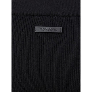 Black Cashmere Midi Skirt