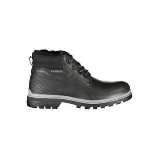 Black Polyurethane Women Ankle Boot