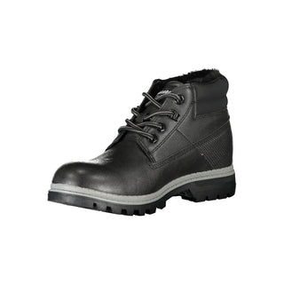 Schwarze Polyurethan-Damenstiefelette