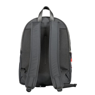 Black Polyester Men Backpack