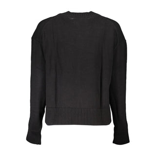 Schwarzer Baumwollpullover für Damen