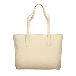 Beige Polyurethane Women's Bag