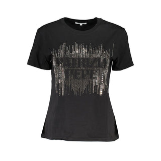 Schwarzes Baumwoll-T-Shirt für Damen