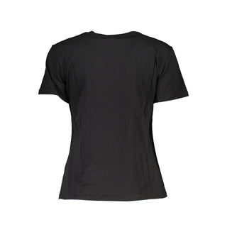 Schwarzes Baumwoll-T-Shirt für Damen