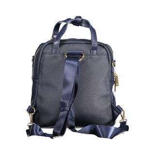 Blue Polyurethane Women's Backpack